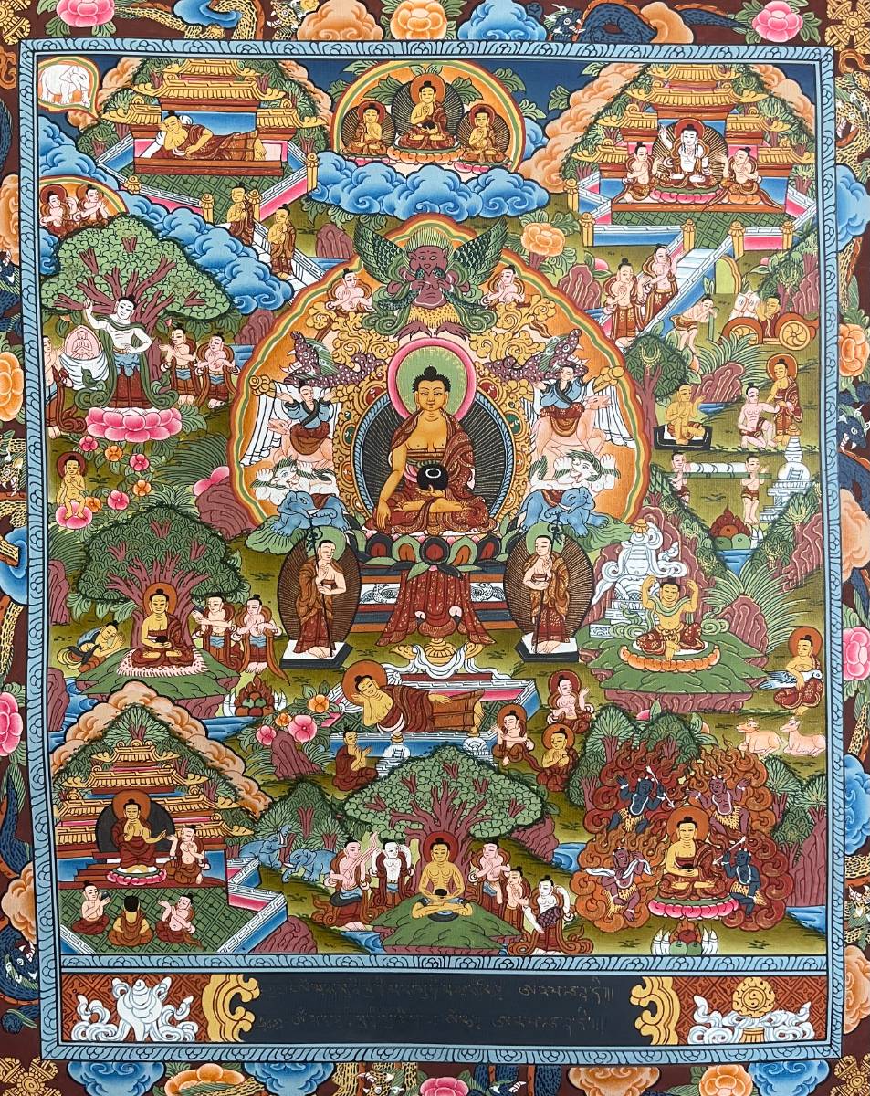 Buddha Life Thangka - Tibetan Painting