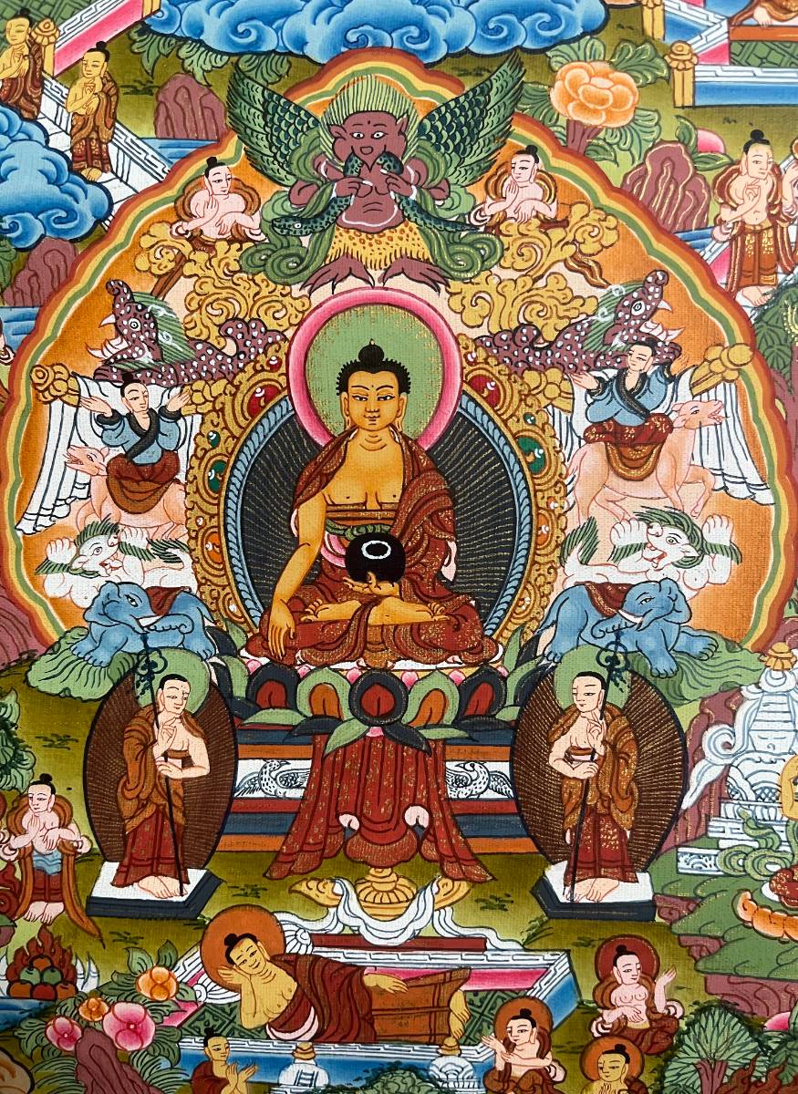 Buddha Life Thangka - Tibetan Painting