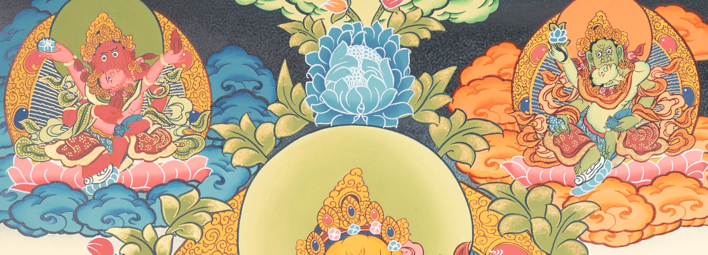 Hand-Painted Zambala Thangka - Sacred Tibetan Art