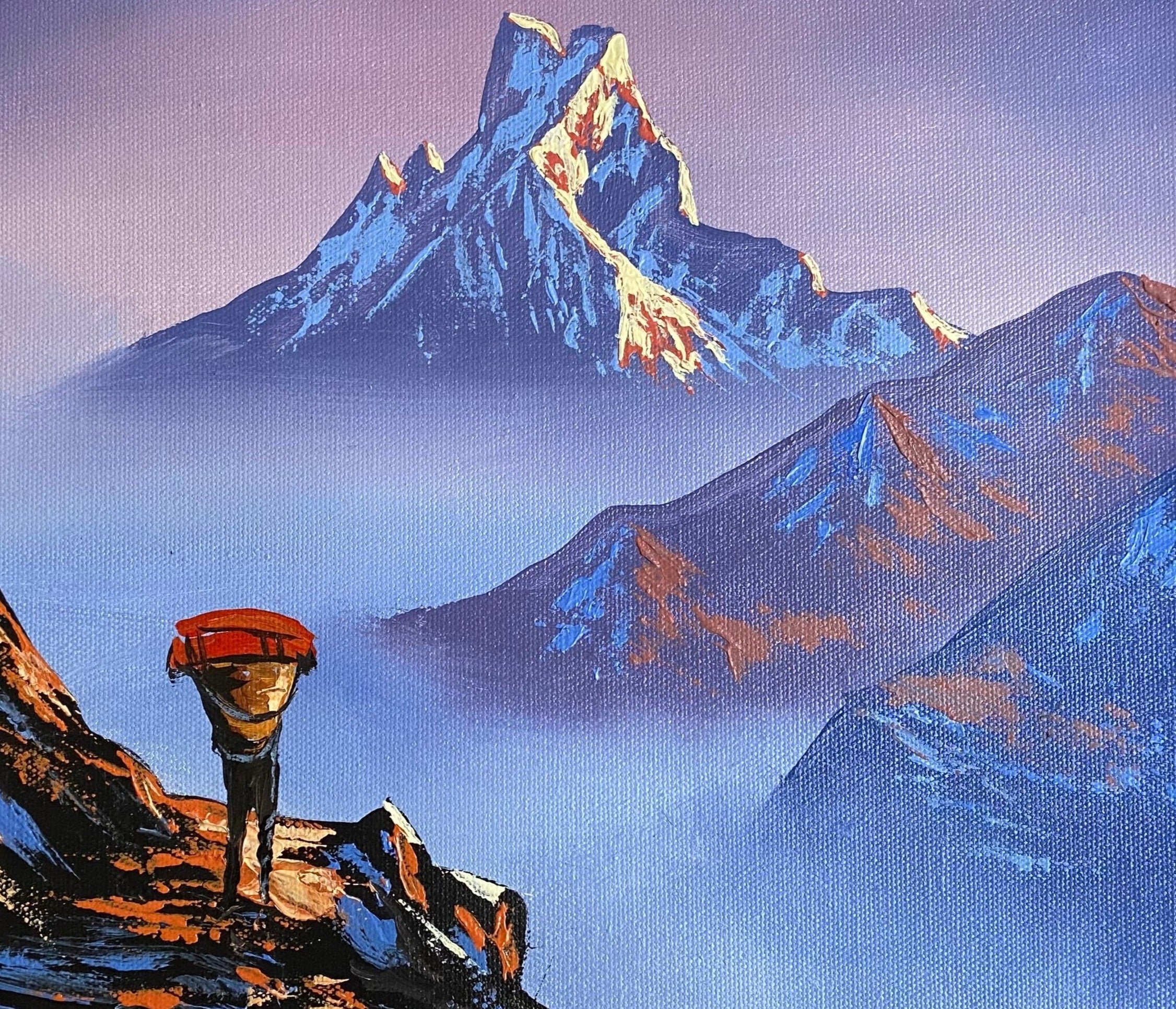 Oil Painting of Mount Fish Tail.