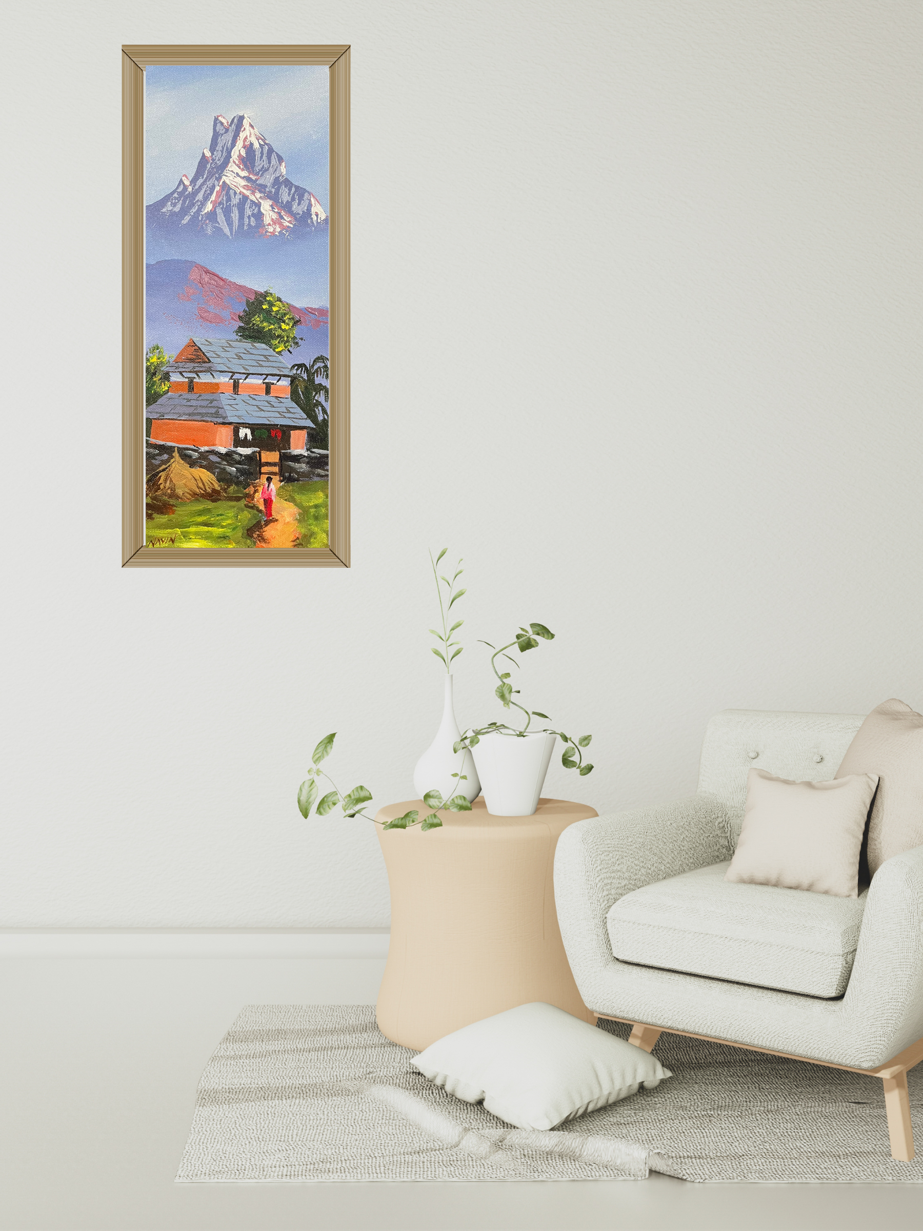 Mount Machapuchre Oil Painting