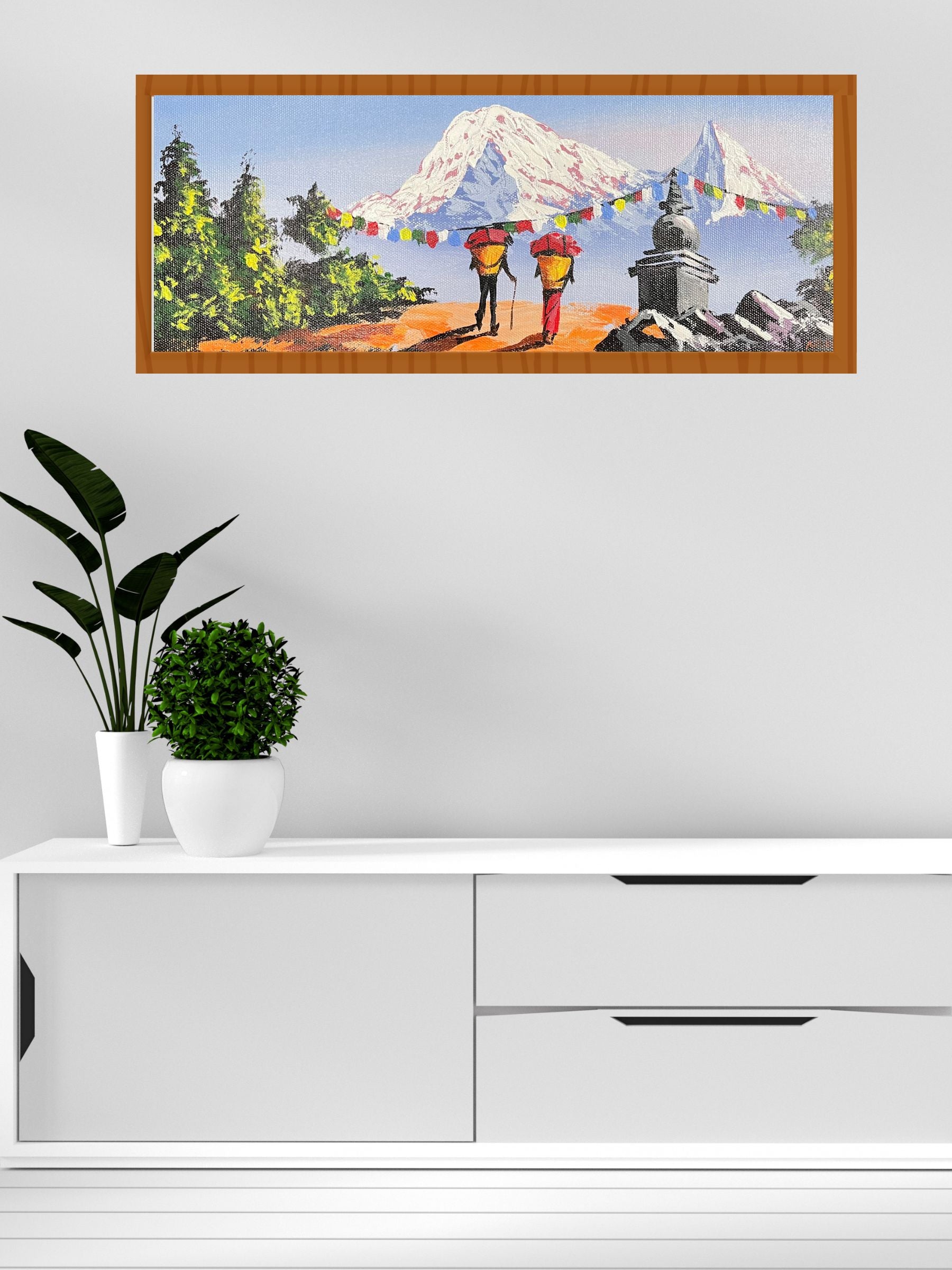 Hndpainted Oil Painting of Ama Dablam.