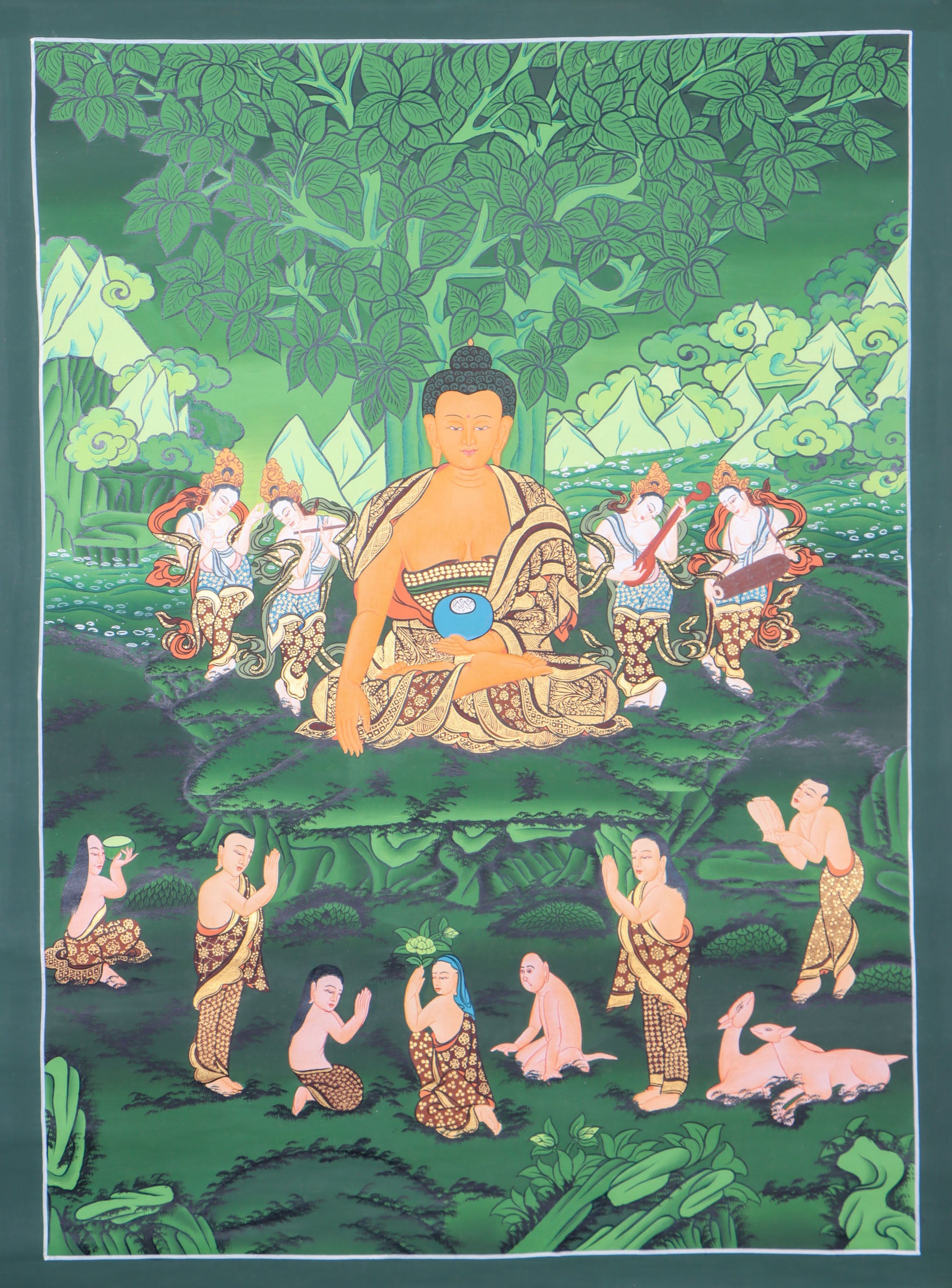 Shakyamuni Buddha Thangka for knowledge and enlightment.