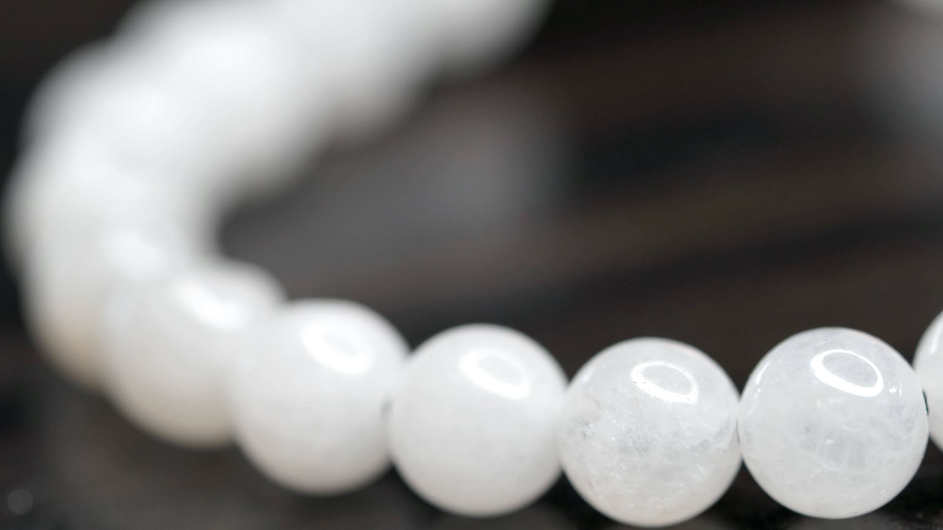 White Jade Stretchable Bracelet - Lucky Thanka