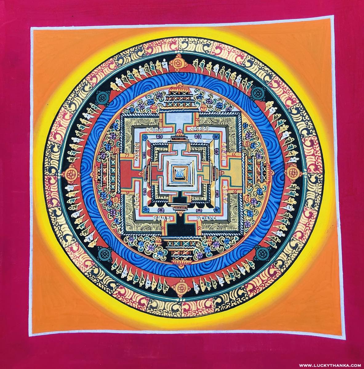 Beautiful Kalachakra Mandala small size for meditation or decoration - Lucky Thanka
