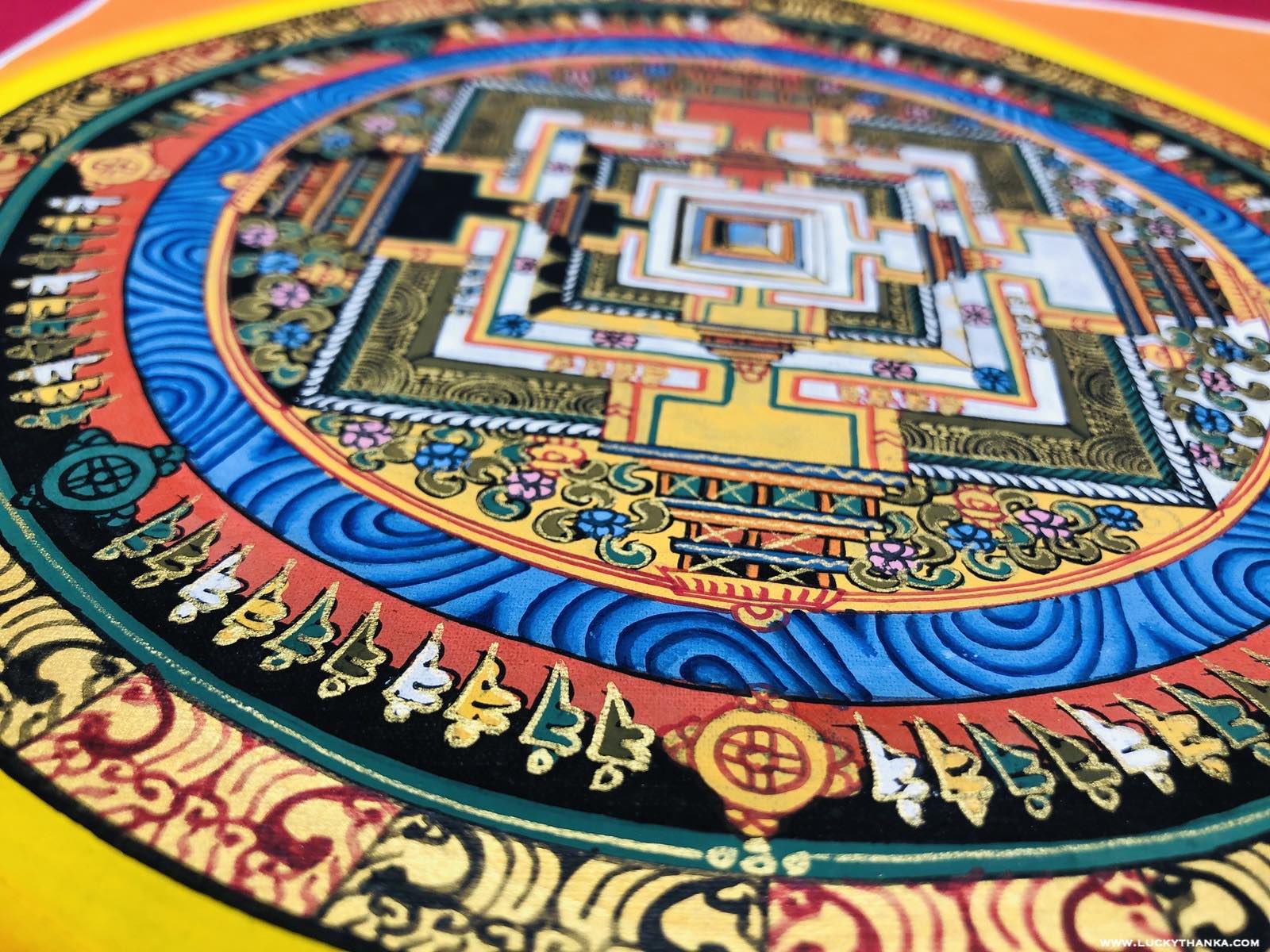 Beautiful Kalachakra Mandala small size for meditation or decoration - Lucky Thanka