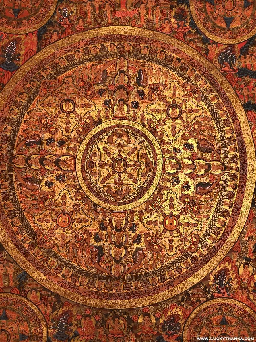 Bodhisattva Mandala for Peace and long life - Lucky Thanka