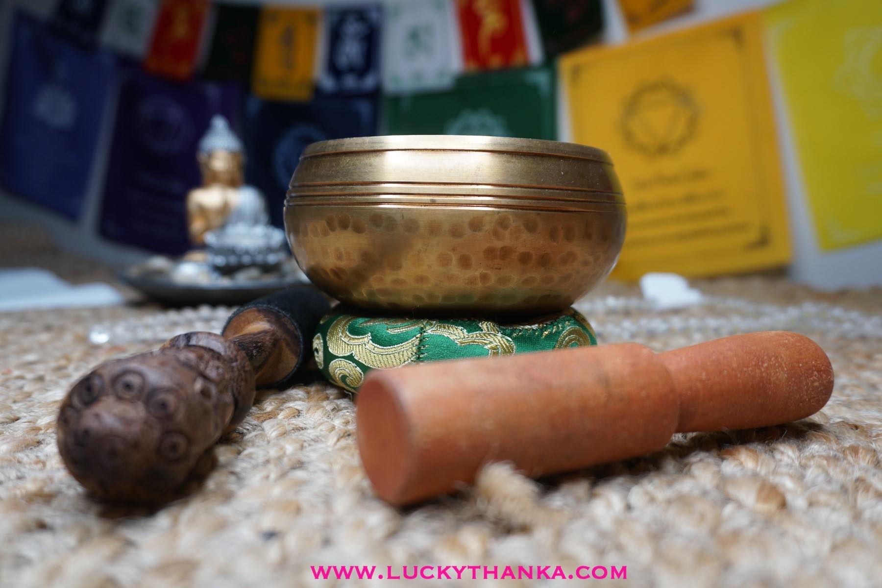 Vajra Symbol of Purification | Carved Singing Bowl - Lucky Thanka