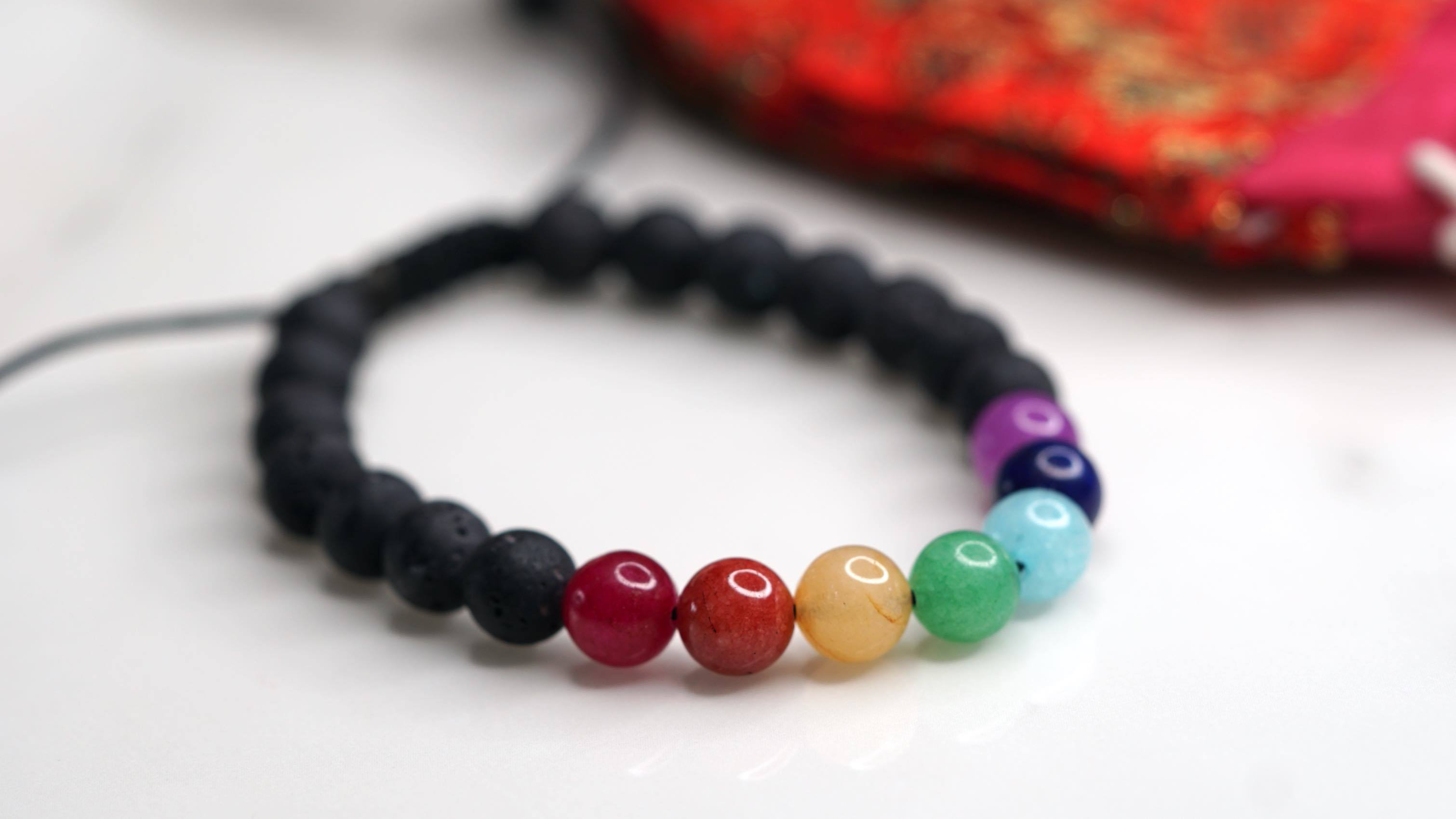 7 Chakra set Bracelet | Chakra Lava Bead Bracelet - Lucky Thanka