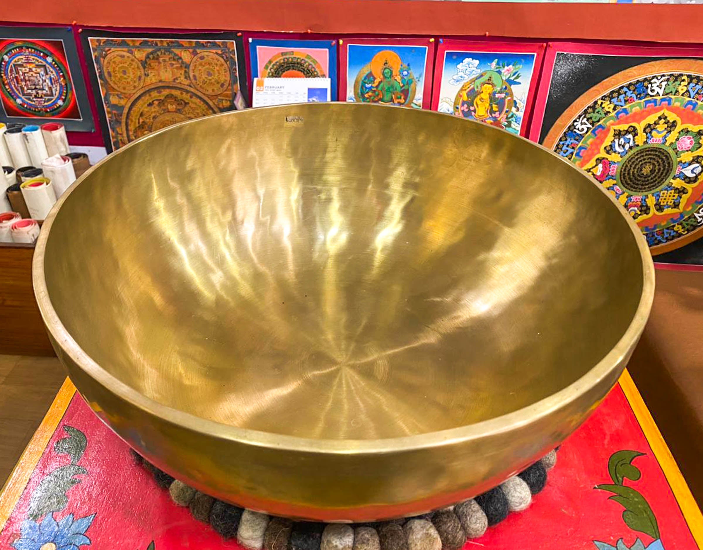 Large Size Tibetan Singing Bowl - 18 inch handmade large size bowl - LuckyThanka