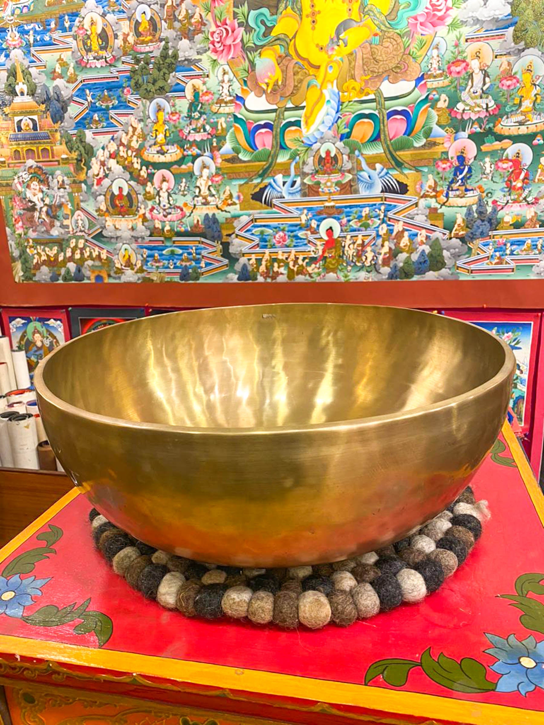 Large Size Tibetan Singing Bowl - 18 inch handmade large size bowl - LuckyThanka