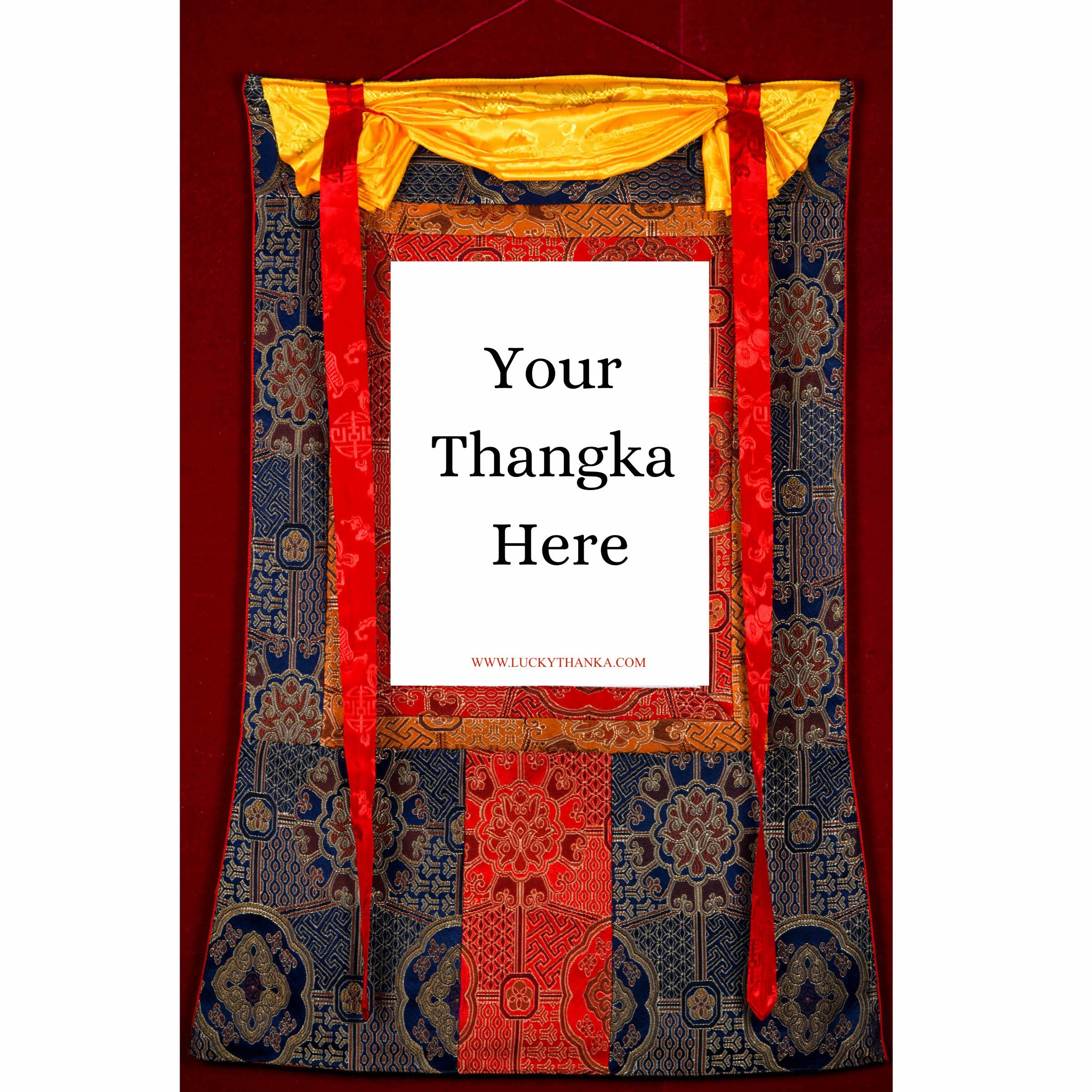 Dark Blue Color Khadi Premium Thangka Brocade