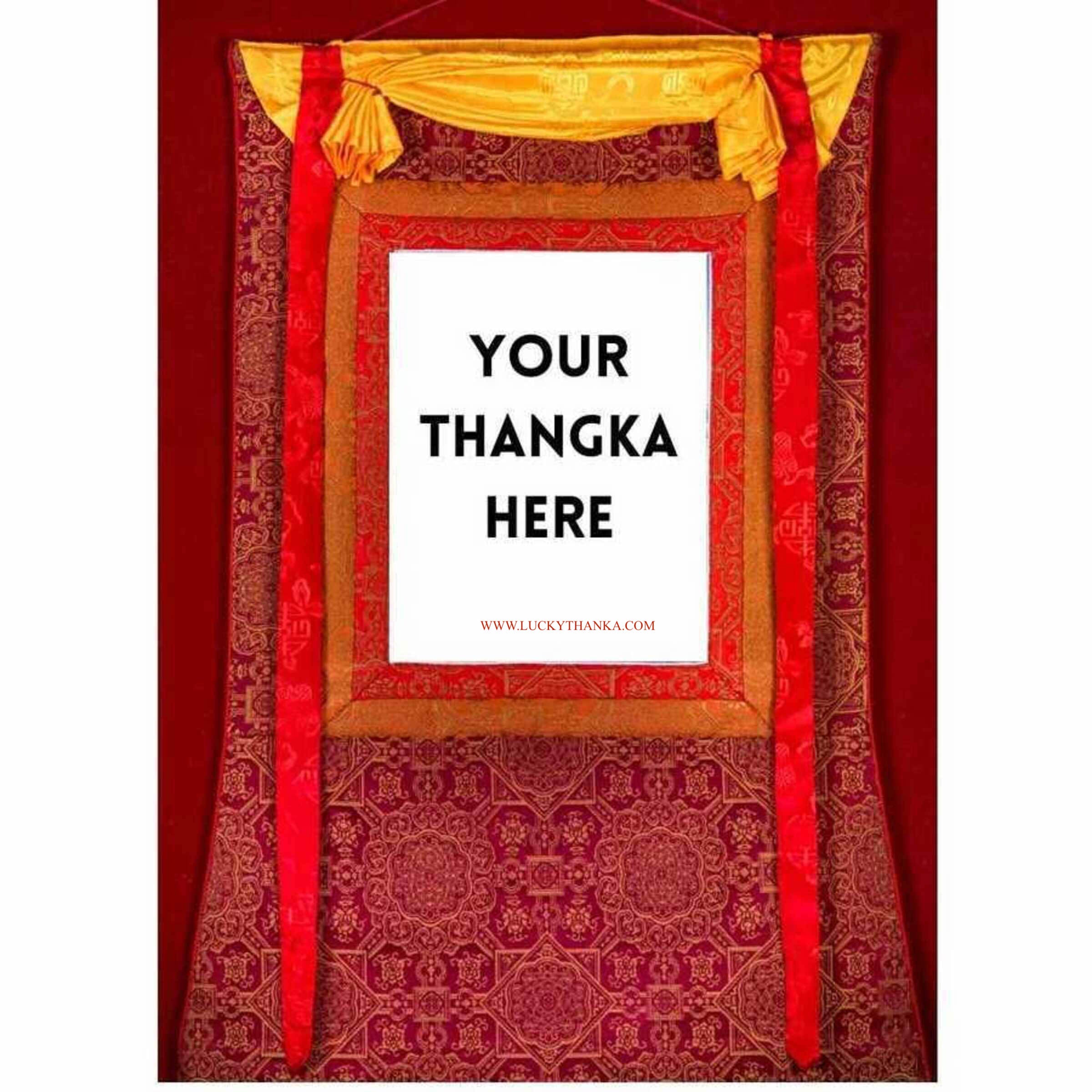 Red Color Khadi Premium Thangka Brocade