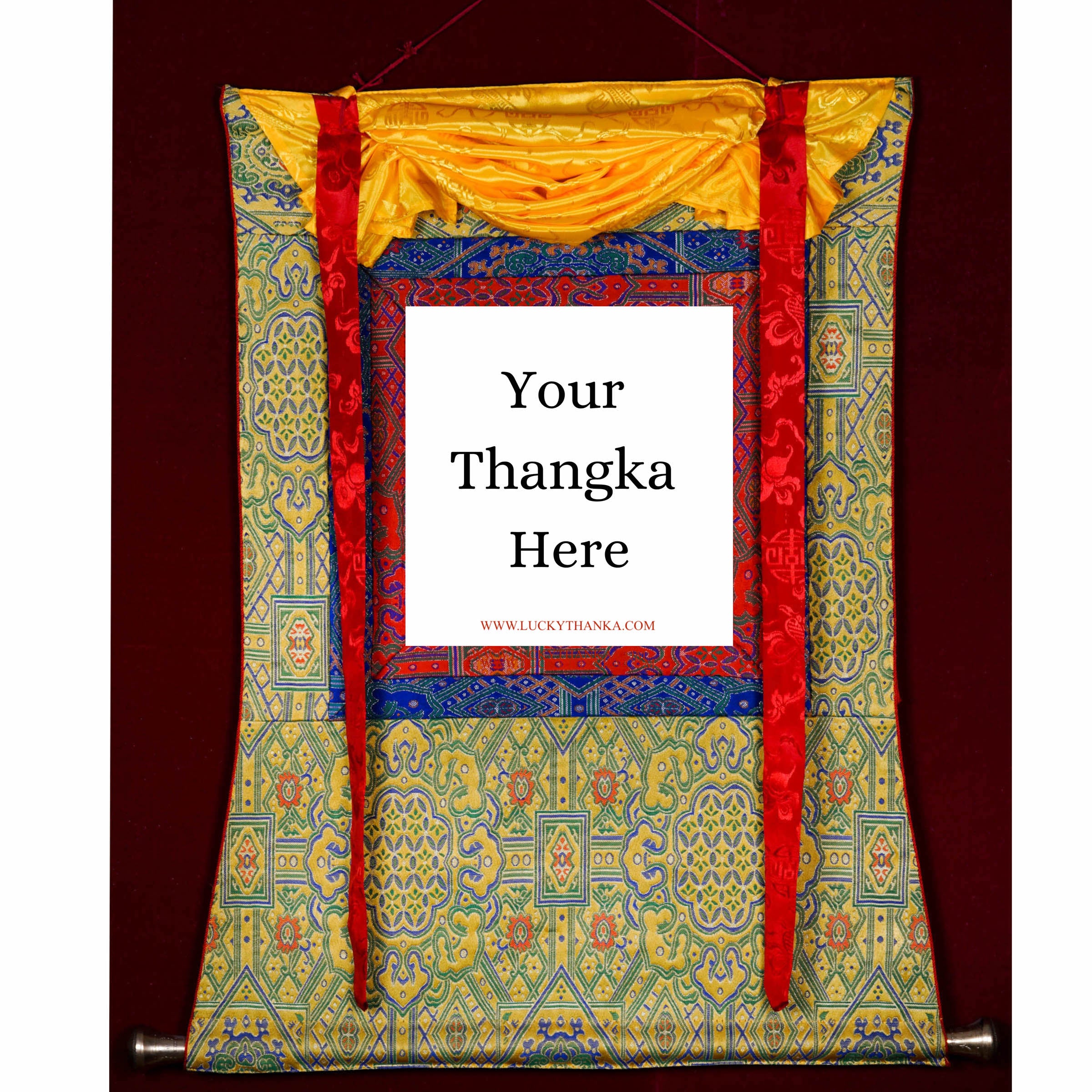Yellow Color Khadi Premium Thangka Brocade