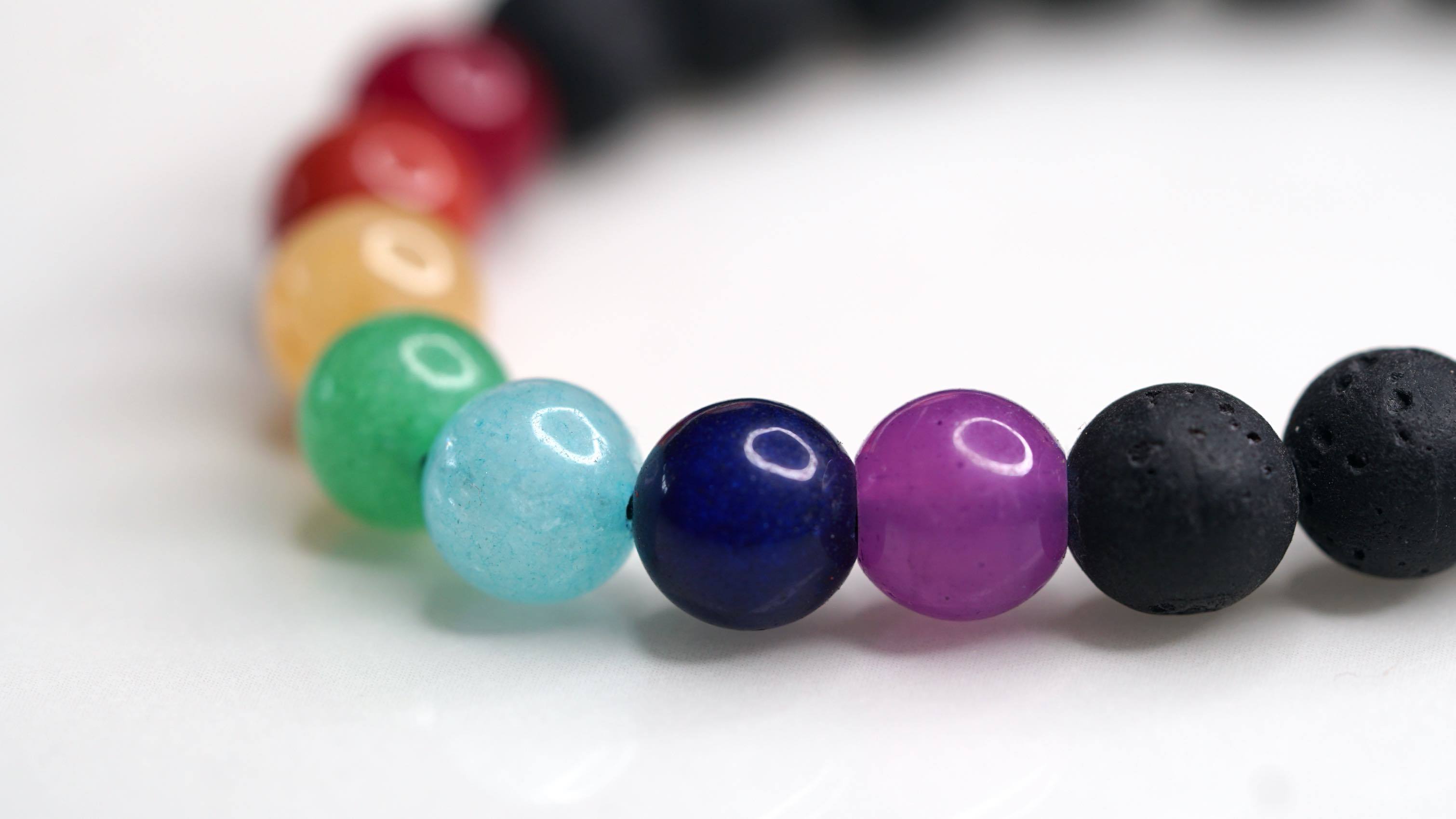 7 Chakra set Bracelet | Chakra Lava Bead Bracelet - Lucky Thanka