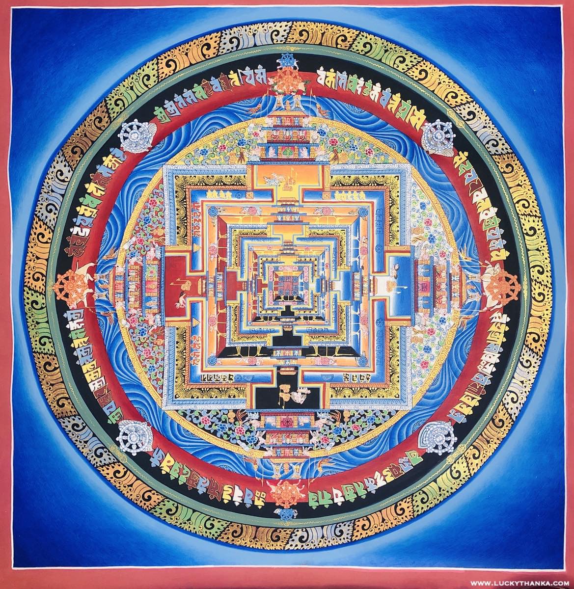 Kalchakra Mandala Thangka Painting with Various Color - Lucky Thanka