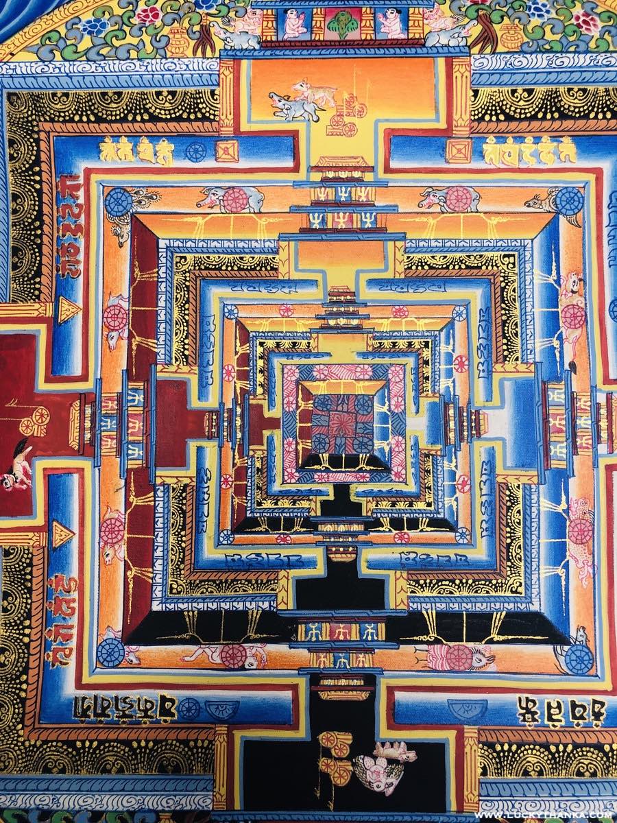 Kalchakra Mandala Thangka Painting with Various Color - Lucky Thanka