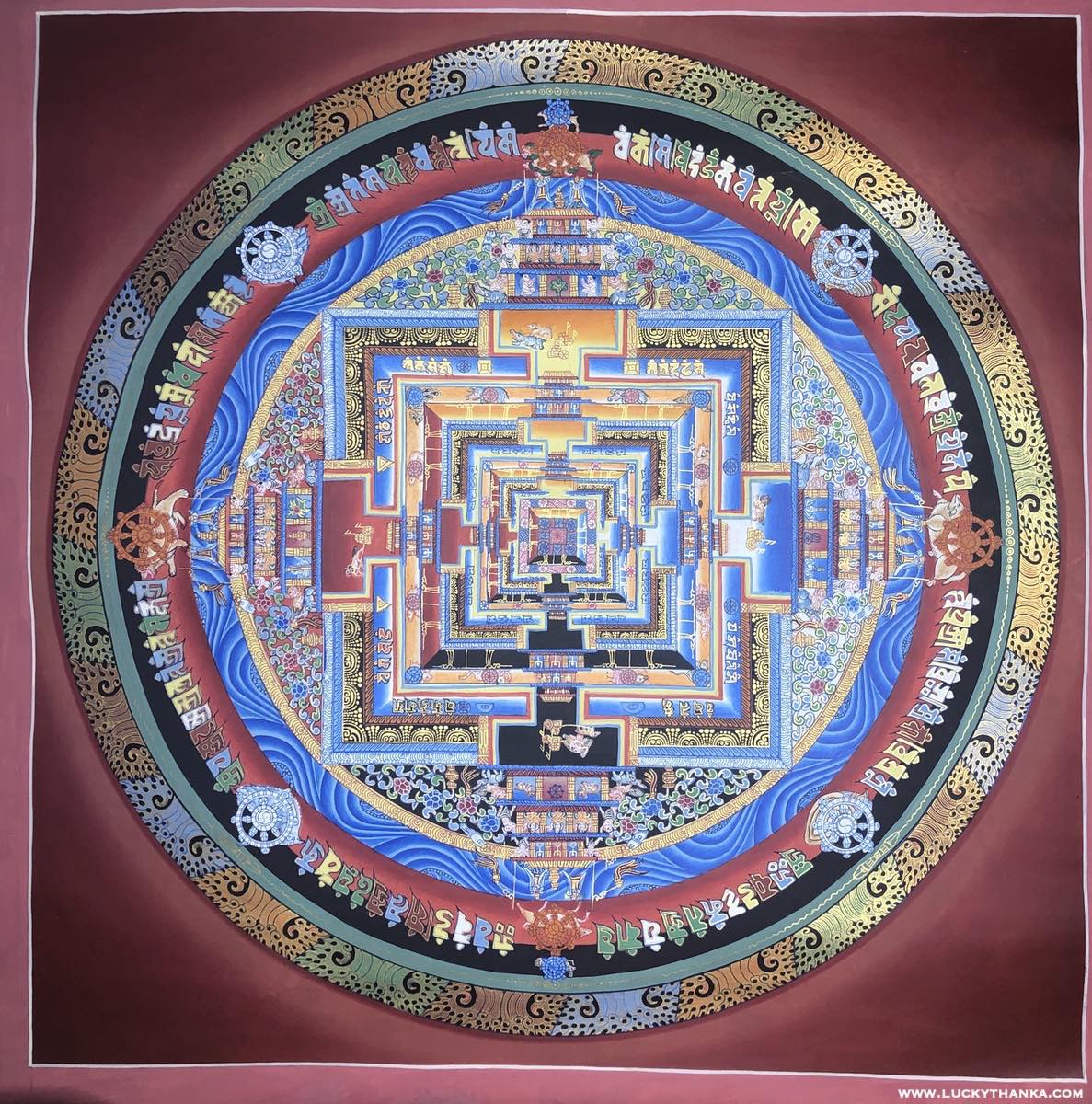 Kalchakra Mandala Thangka Painting with Various Color - Lucky Thanka