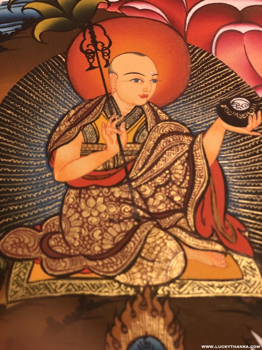 The Blue Buddha of Healing- Medicine Buddha Thangka - Lucky Thanka