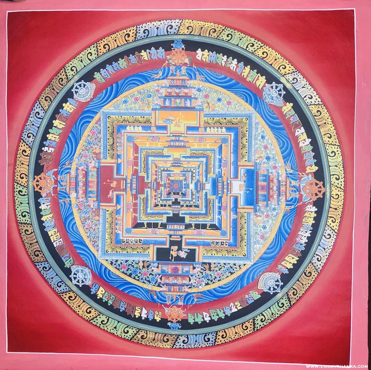 Kalchakra Mandala Thangka Painting with Various Color - Lucky Thanka