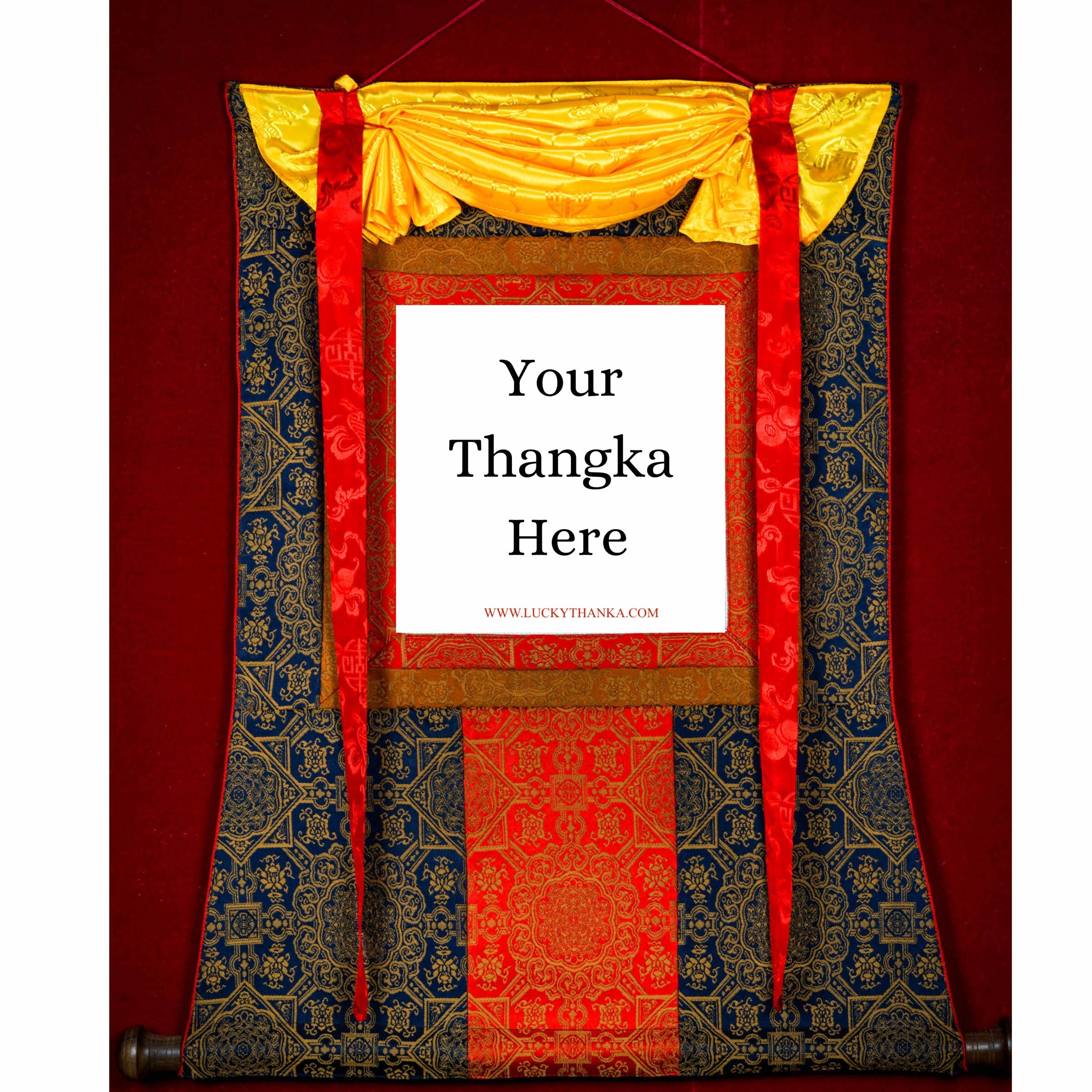 Blue Color Khadi Premium Thangka Brocade