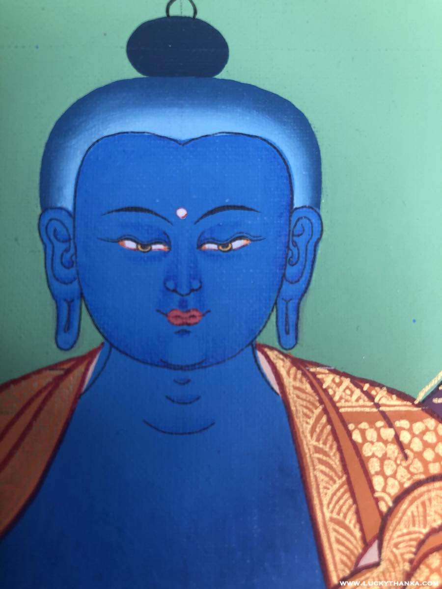 Thangka of Medicine Buddha art - Lucky Thanka