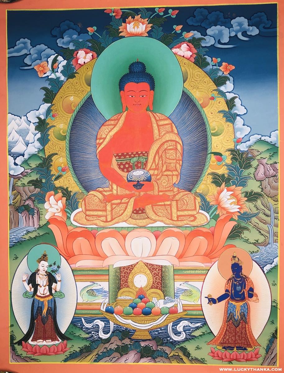 Amitabha Buddha Thangka Painting - Lucky Thanka