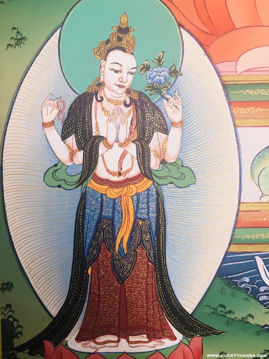 Amitabha Buddha Thangka Painting - Lucky Thanka
