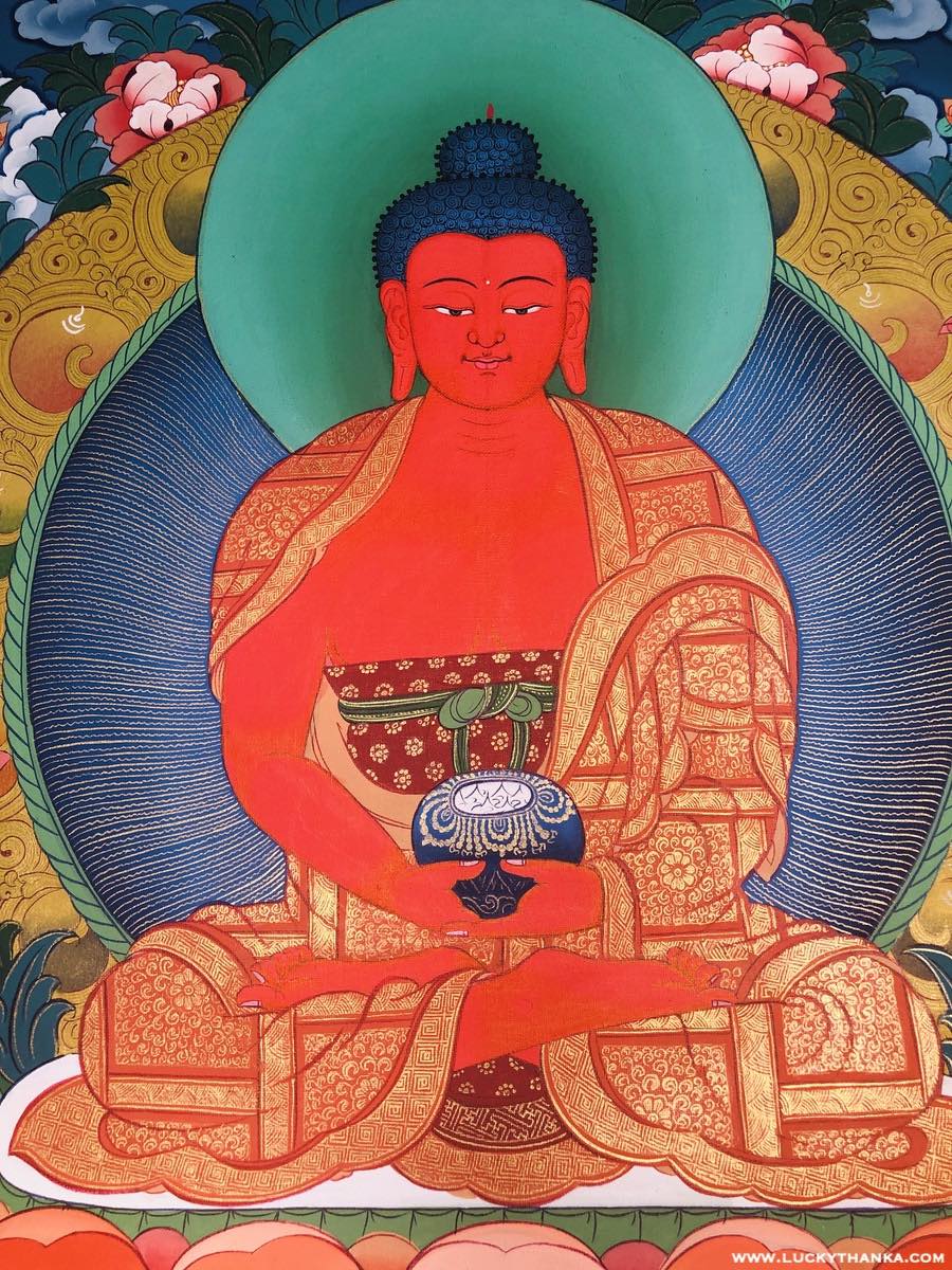 Amitabha Buddha Thangka Painting - Lucky Thanka