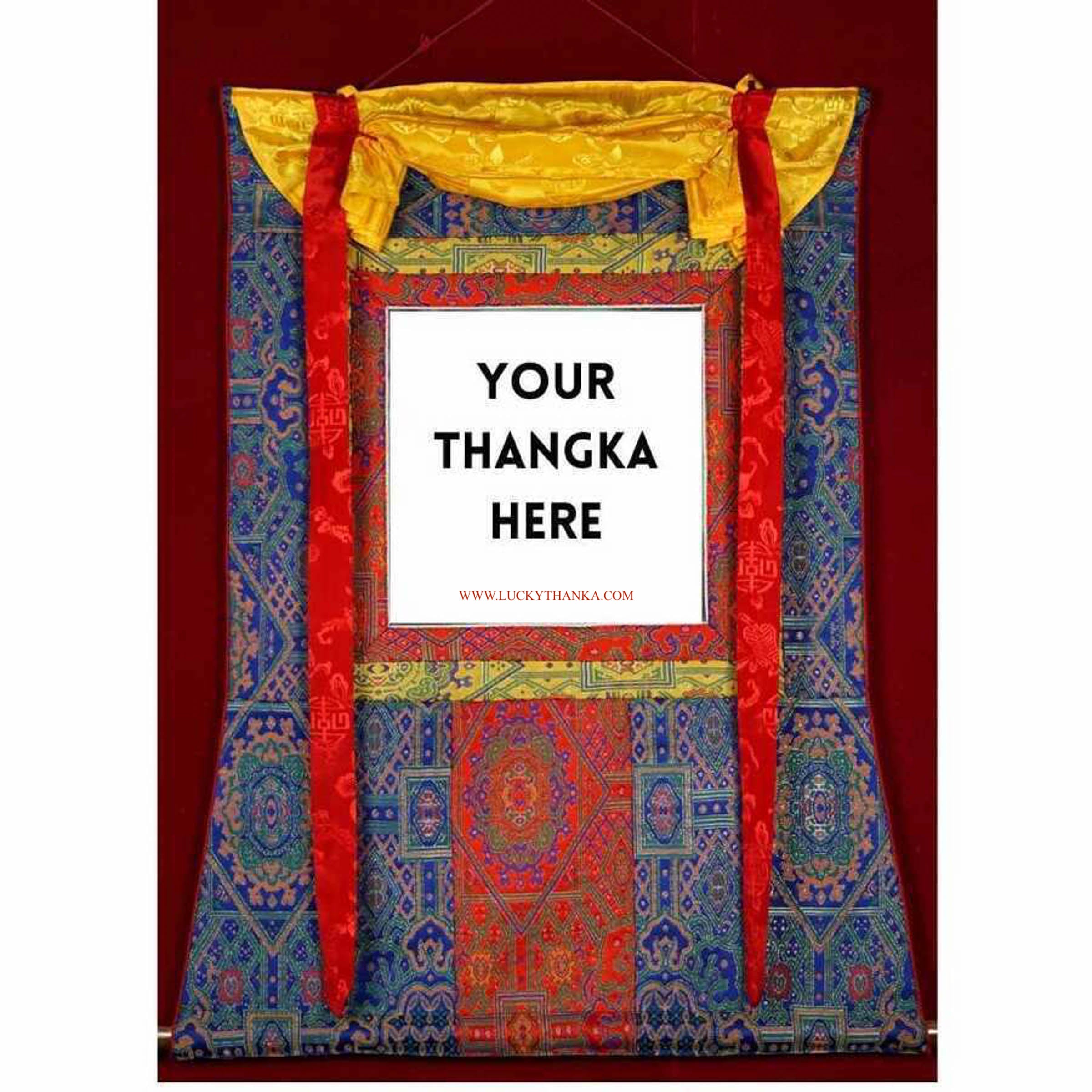 Blue Color Khadi Premium Thangka Brocade