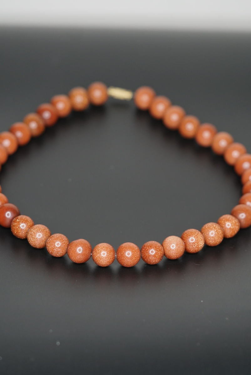 Gold Stone beaded necklace - Lucky Thanka