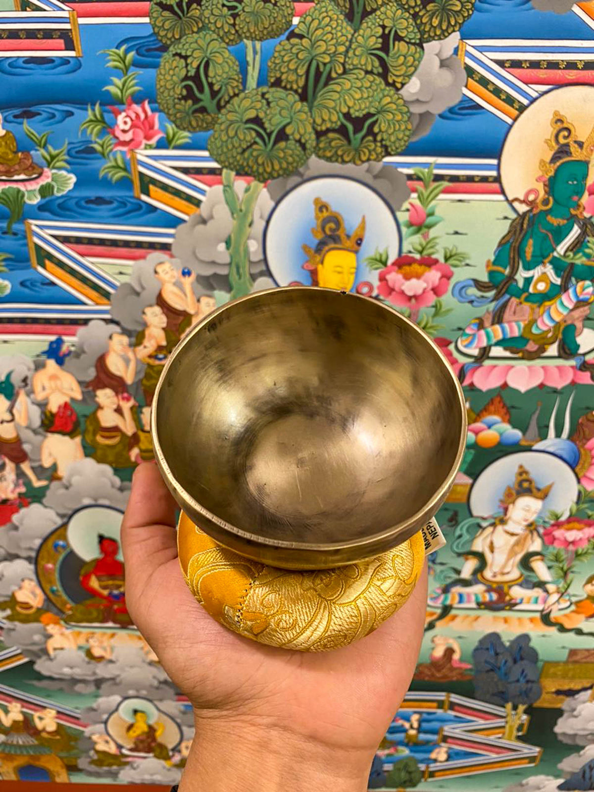 Small Full Moon Singing Bowl - Handcrafted in Nepal - LuckyThanka
