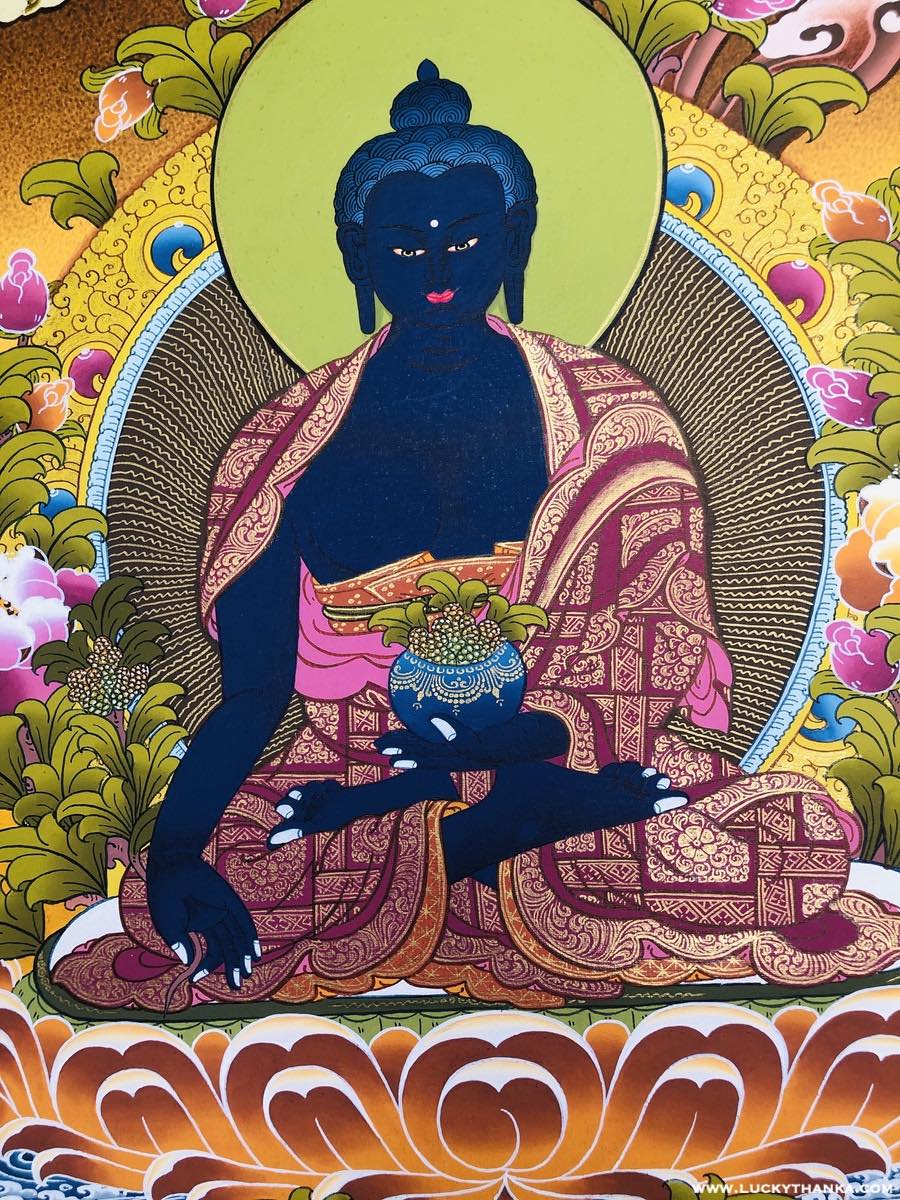 Medicine Buddha Healer Thangka Painting - Lucky Thanka