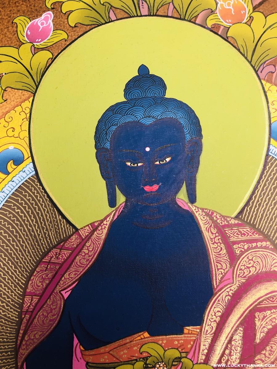Medicine Buddha Healer Thangka Painting - Lucky Thanka