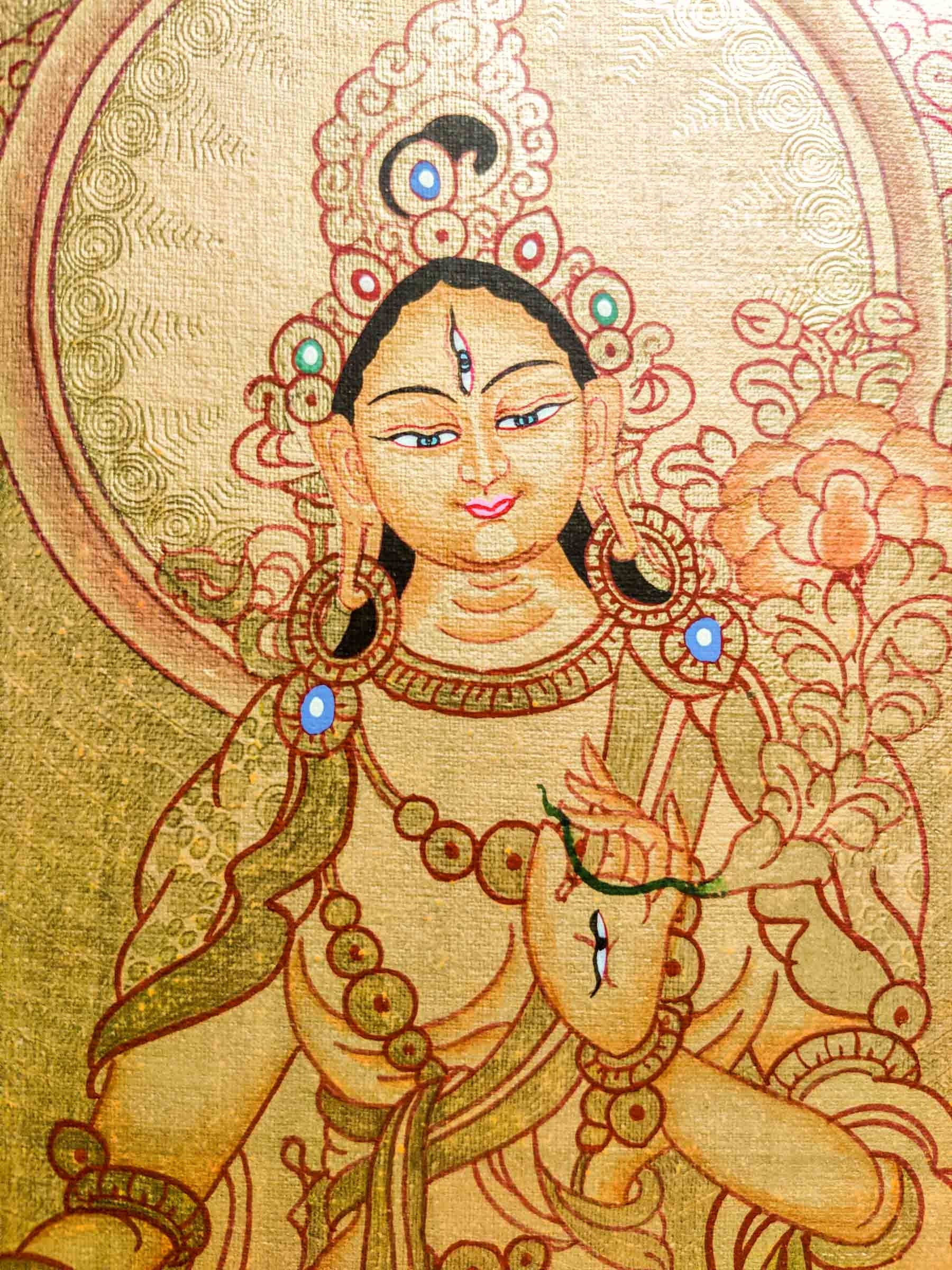 White Tara Thangka - Lucky Thanka