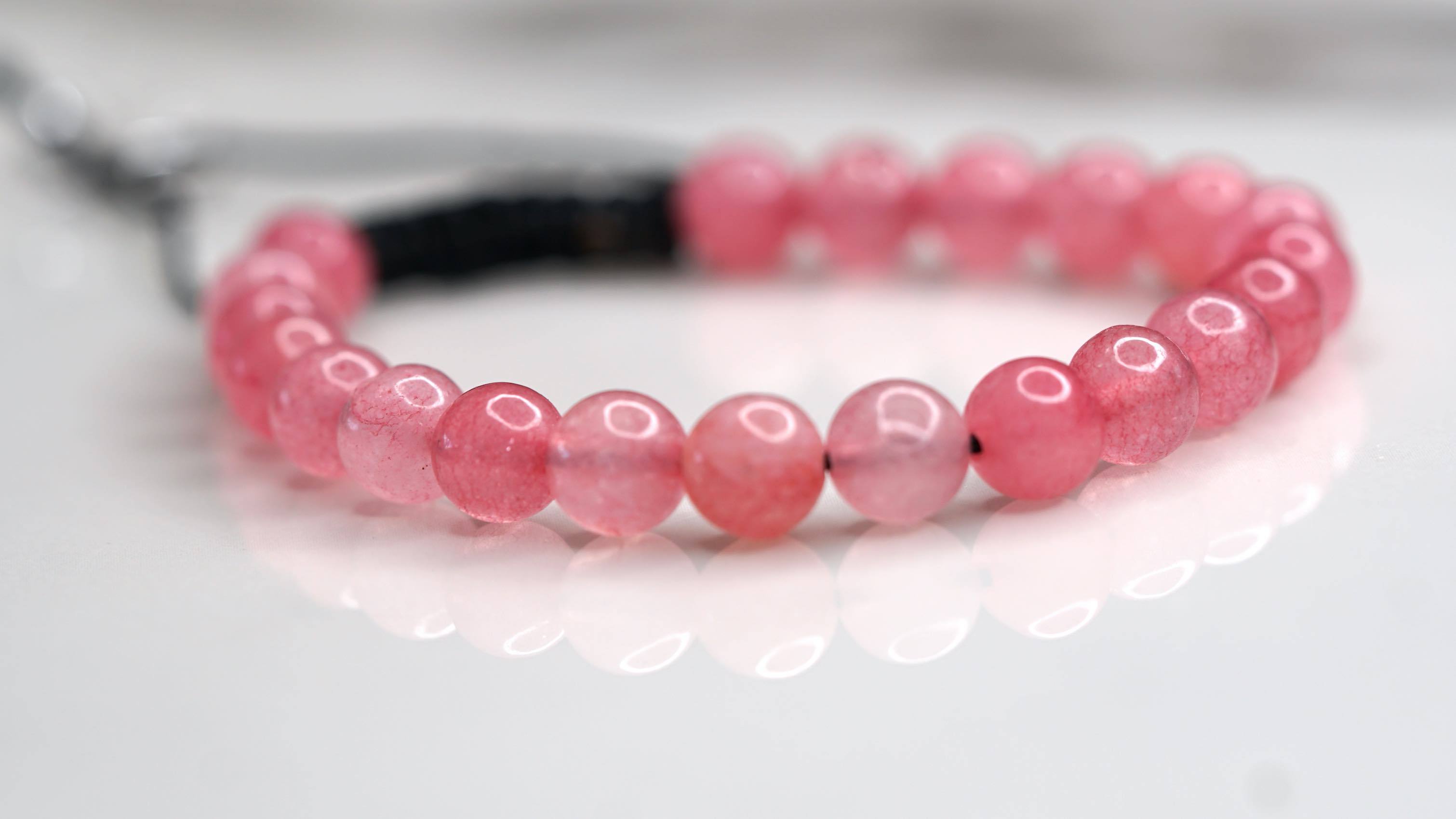 Pink Opal Natural Stone Bracelet | Handmade from Nepal - Lucky Thanka