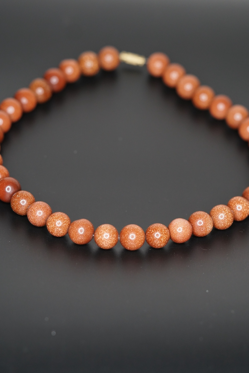 Gold Stone beaded necklace - Lucky Thanka