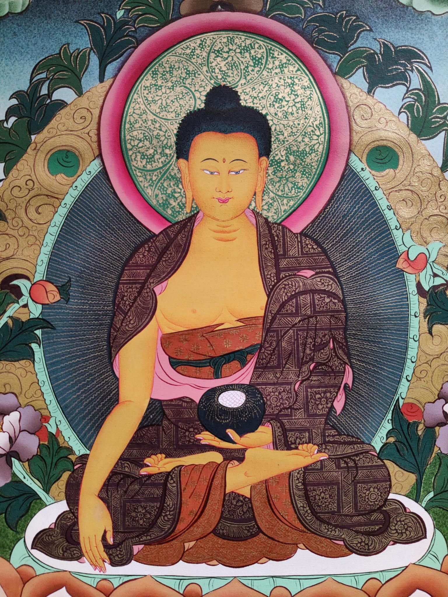 Shakyamuni Buddha from Nepal - Lucky Thanka
