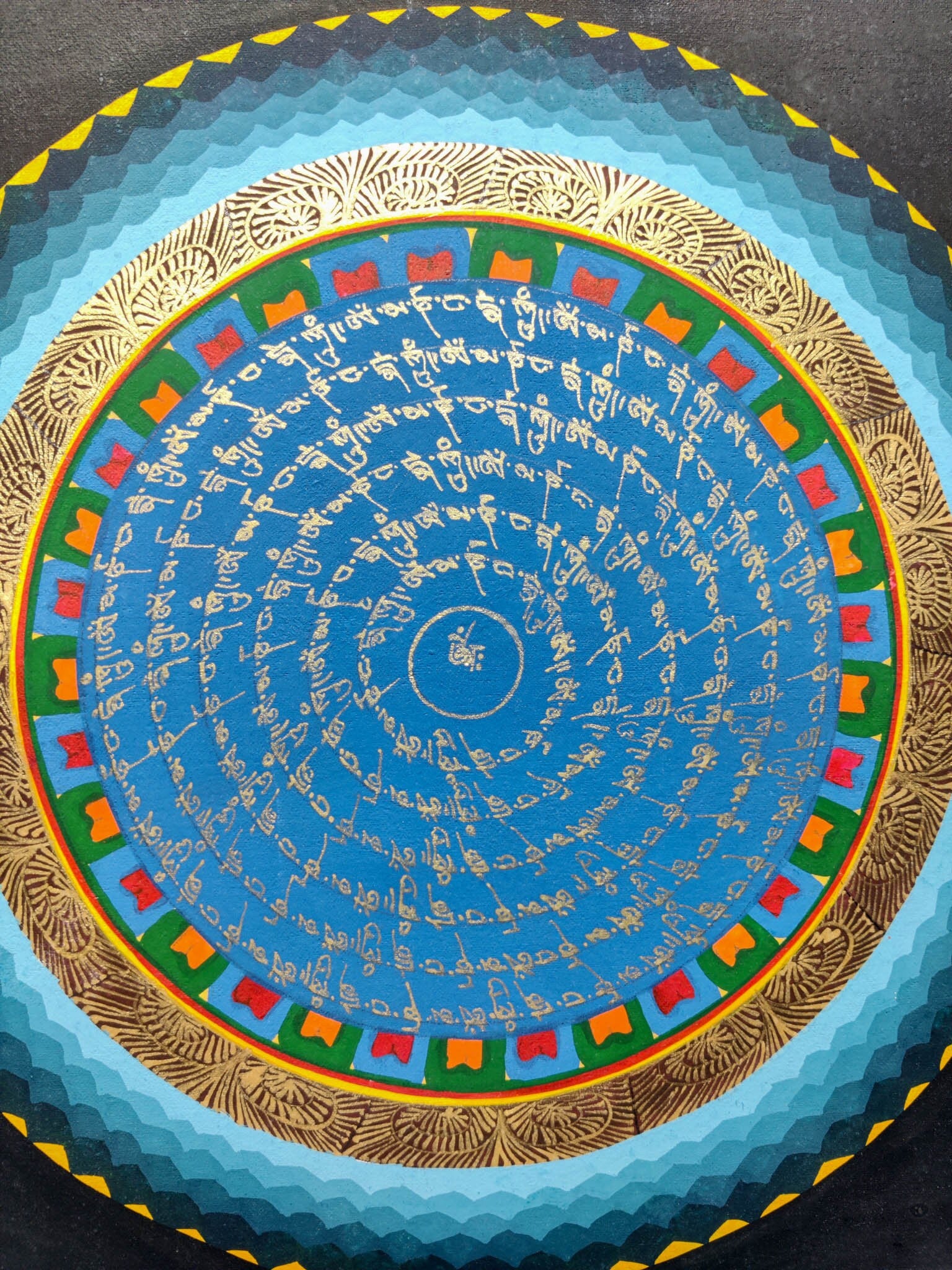 OM Mantra Mandala Thangka - Lucky Thanka