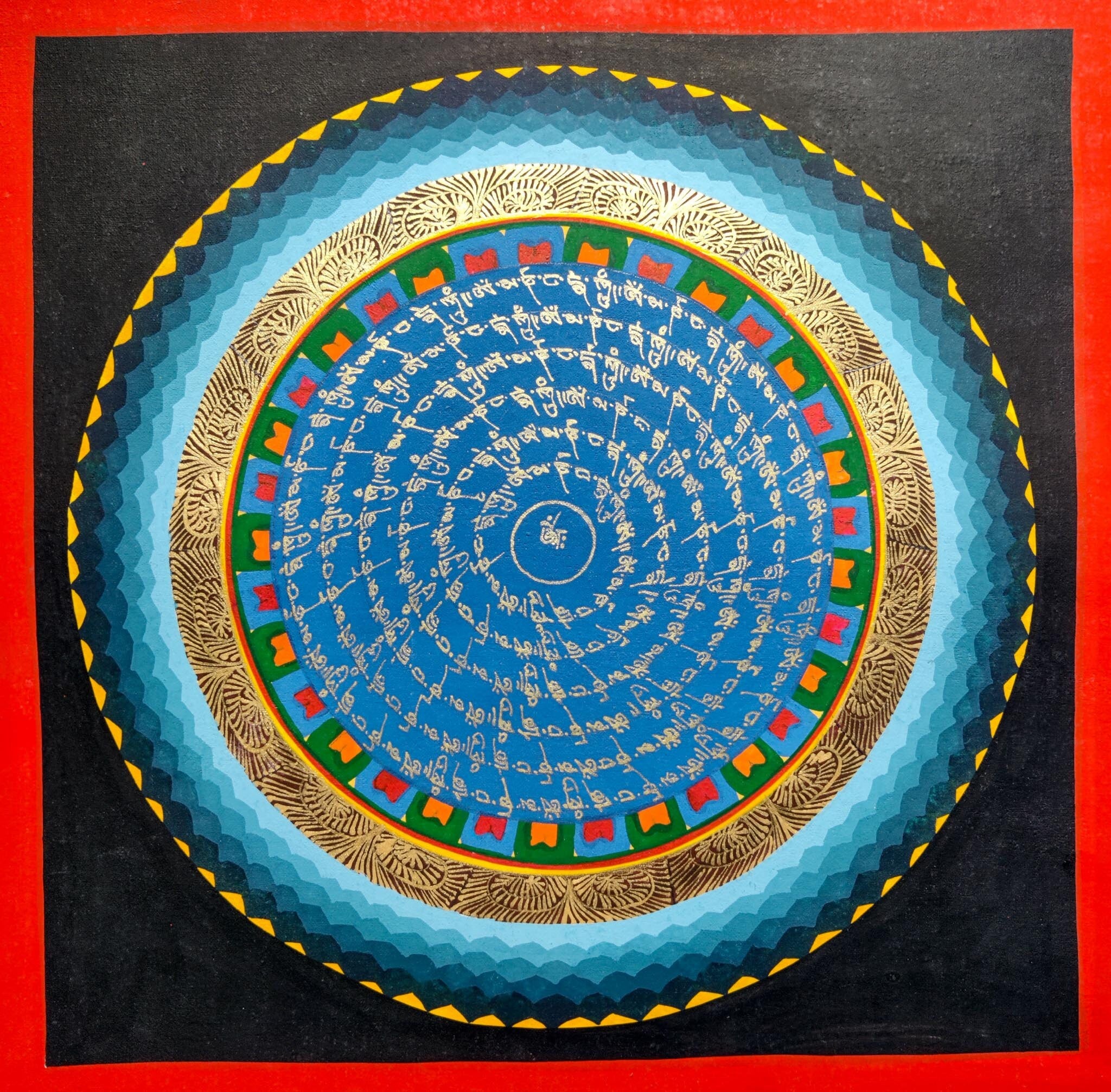 OM Mantra Mandala Thangka - Lucky Thanka