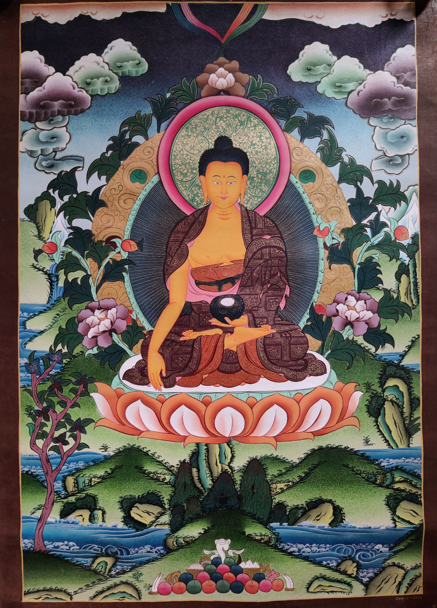 Shakyamuni Buddha from Nepal - Lucky Thanka