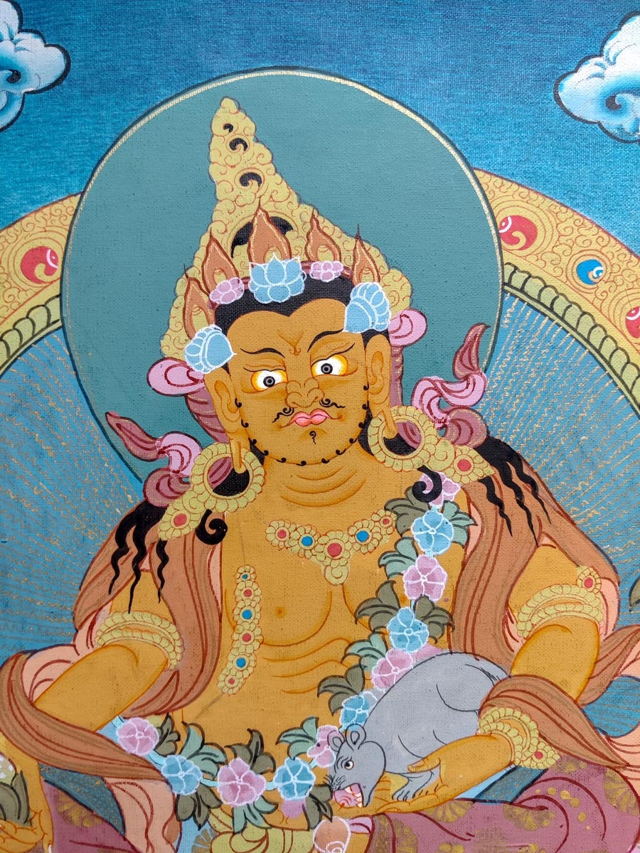 Tibetan Dzambala Thangka - Lucky Thanka