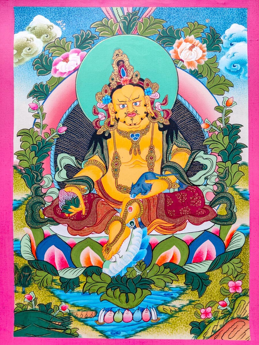 Dzambala Thangka art - Lucky Thanka