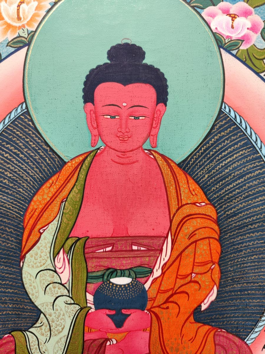 Small size Amitabha Buddha Thangka Painting - Lucky Thanka