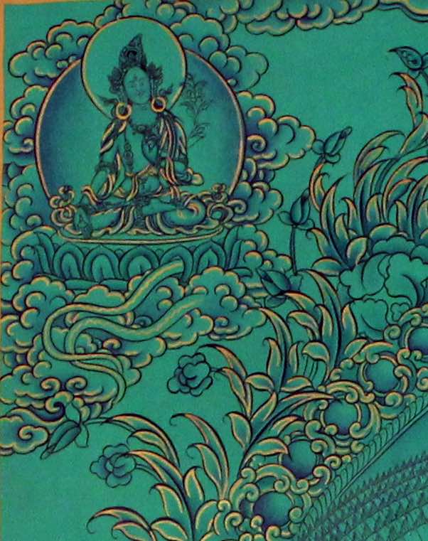 Tibetan Thangka Painting of Avalokiteshvara | Kuanyin - Lucky Thanka