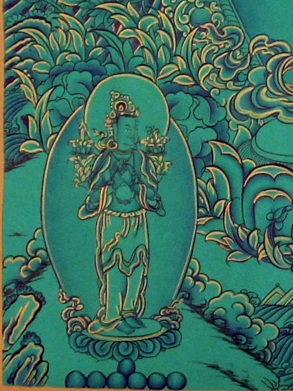 Tibetan Thangka Painting of Avalokiteshvara | Kuanyin - Lucky Thanka