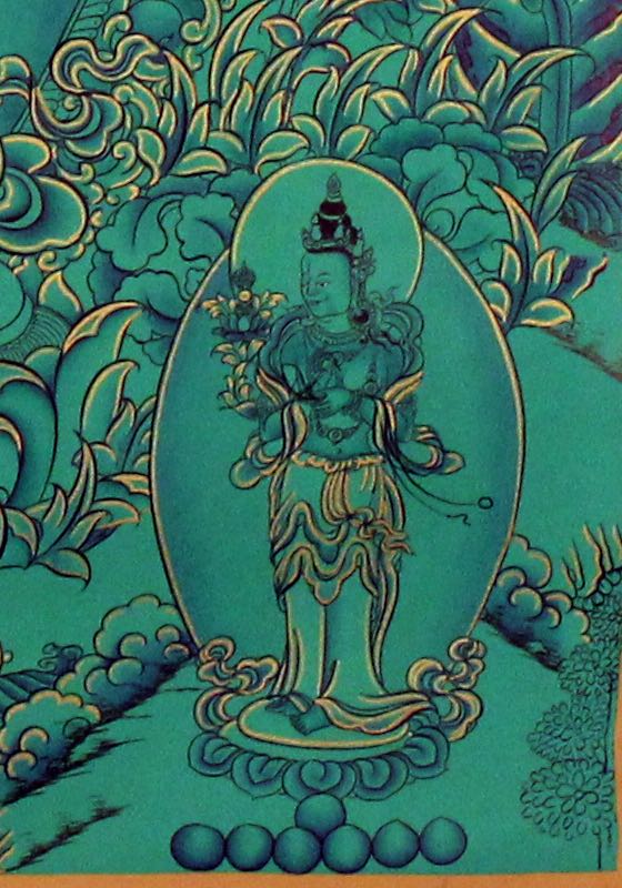 Tibetan Thangka Painting of Avalokiteshvara | Kuanyin - Lucky Thanka