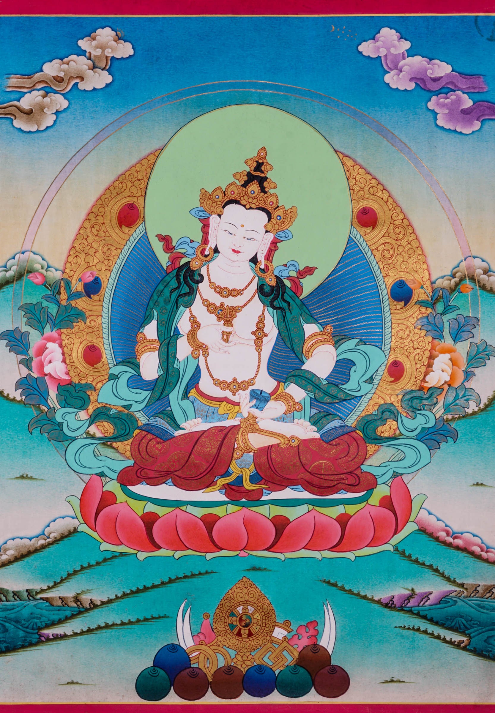 Vajrasattva Thangka - Best handpainted thangka painting - LuckyThanka