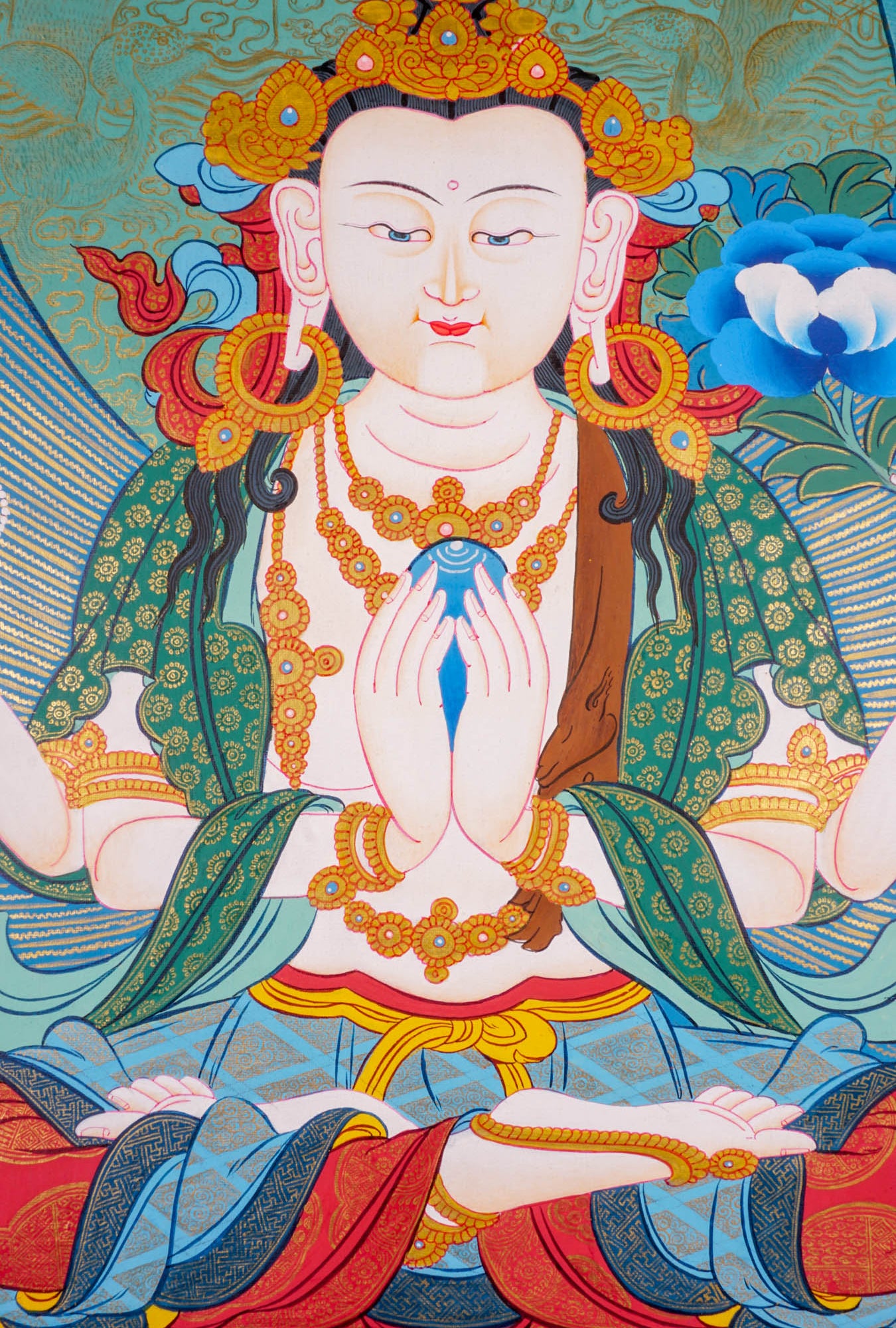 Chenrezig Thangka for Decoration or Meditation - Lucky Thanka