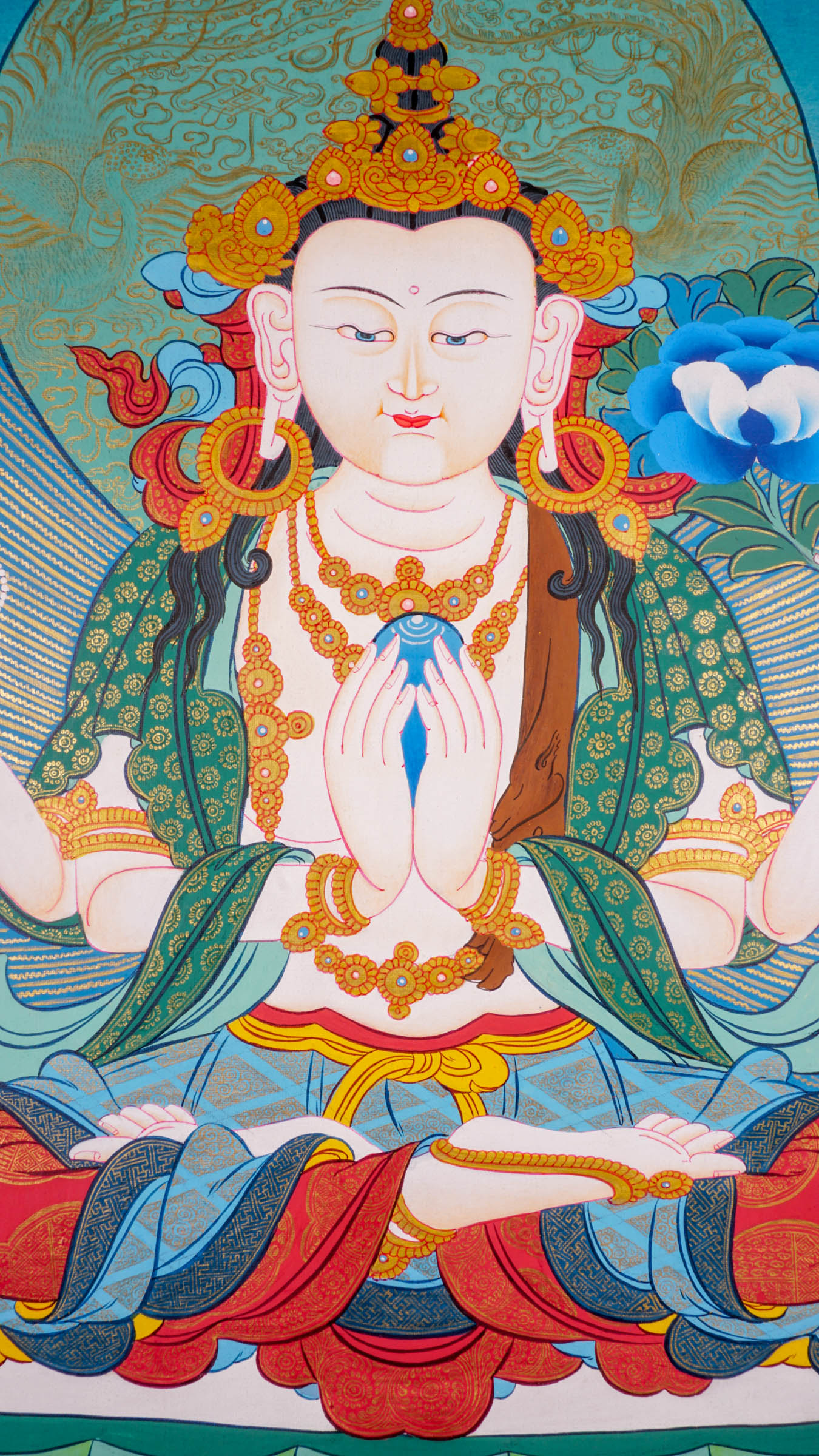 Chenrezig Thangka for Decoration or Meditation - Lucky Thanka